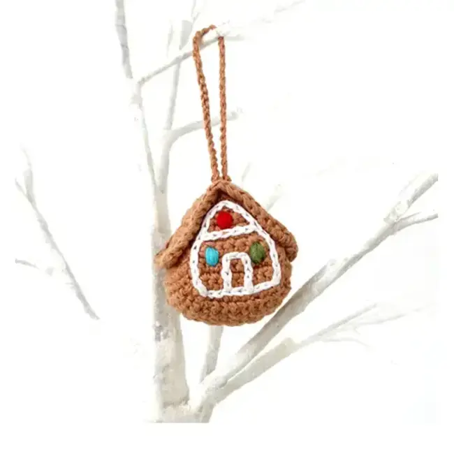 Knit Christmas Ornament - Gingerbread House