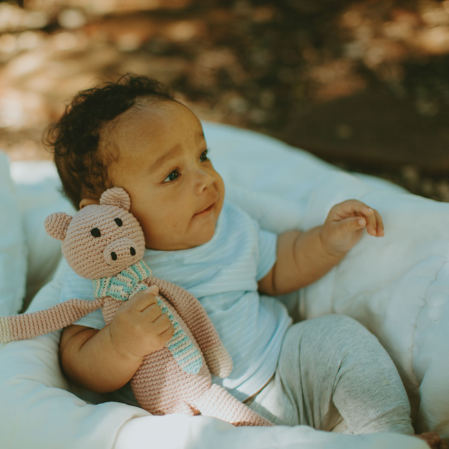 CLEARANCE Crochet Rattle - Pig