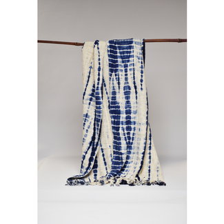 India Shibori Throw/Tablecloth - Blue