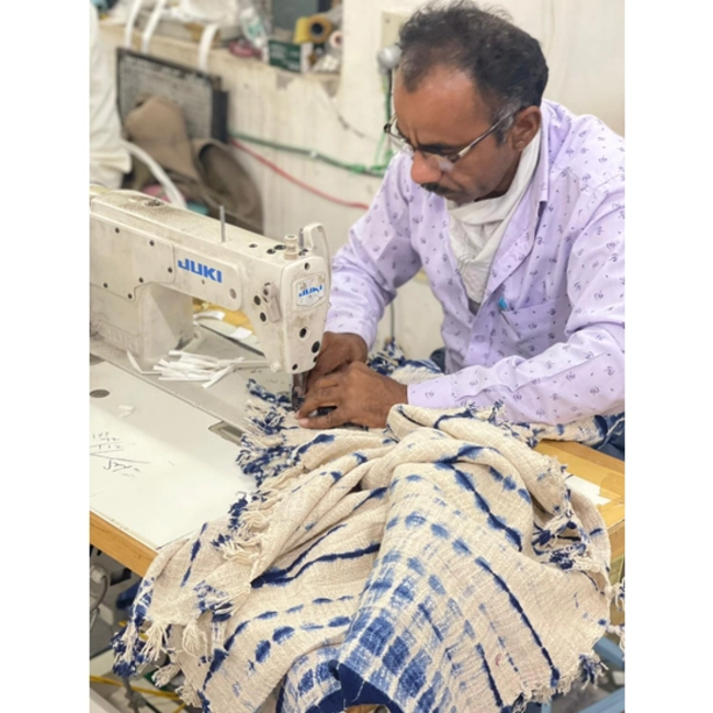 Shibori Throw/Tablecloth - Blue