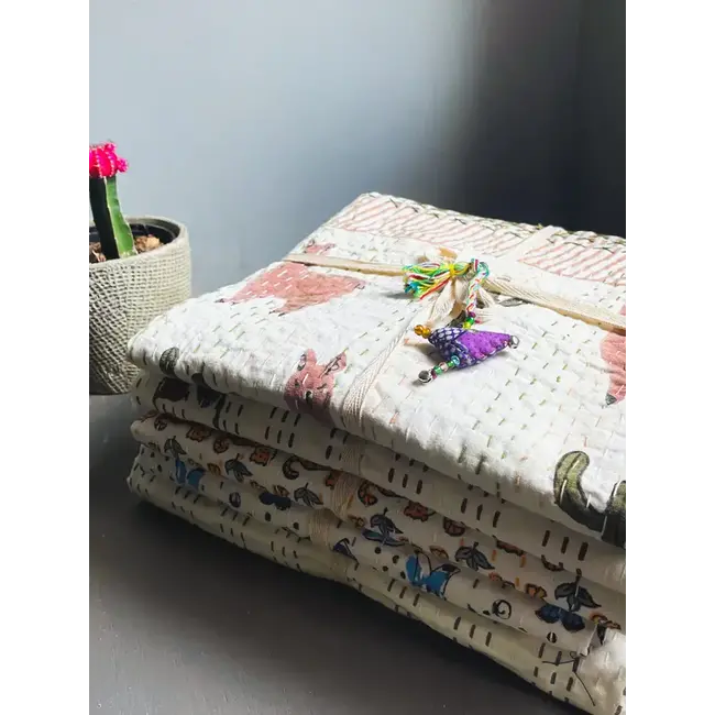 Kantha Baby Blanket - Fish (40x40)