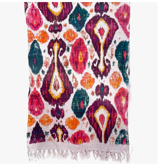 India Retro Ikat Throw / Tapestry (70x50)