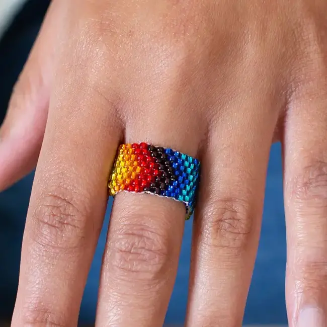 Patterned Beaded Ring