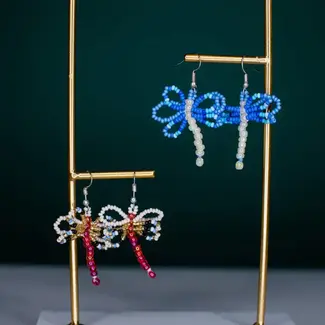 Guatemala Dragonfly Beaded Earrings