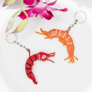 Guatemala Shrimp Beaded Keychain