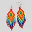Small Rainbow Feather Earrings
