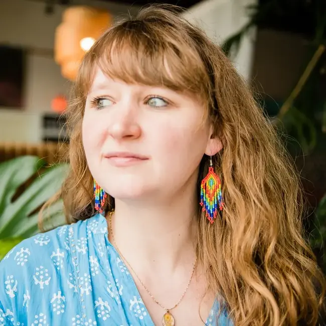 Small Rainbow Feather Earrings