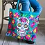 Guatemala Sugar Skull Skeleton Embroidered Tote Bag