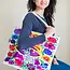 Sugar Skull Skeleton Embroidered Tote Bag