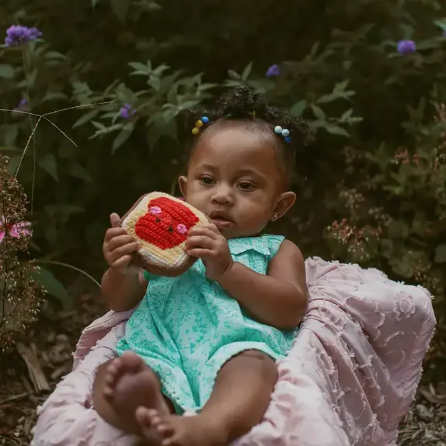 Crochet Rattle - Jammy Toast