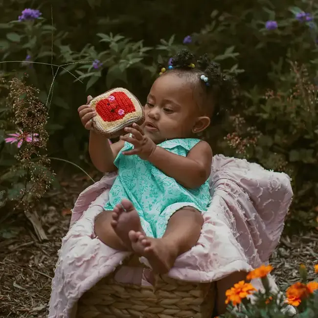 Crochet Rattle - Jammy Toast