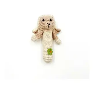 Bangladesh Crochet Rattle Stick - Lamb