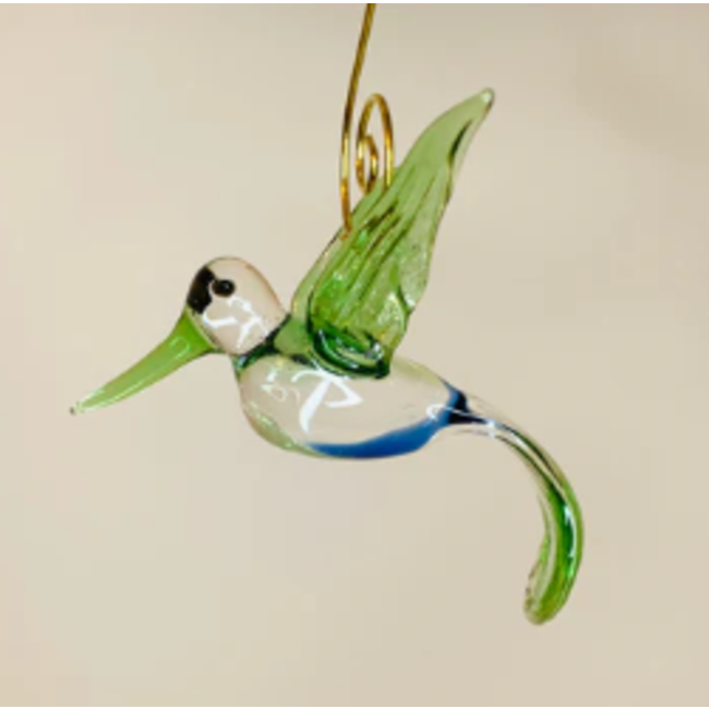 Blown Glass Hummingbird Ornament