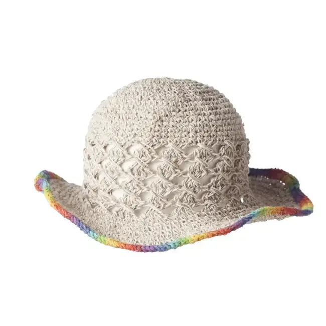 Hemp & Cotton Rainbow Wire Rim Hat