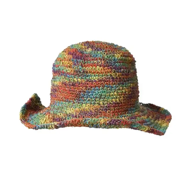 Hemp & Cotton Rainbow Wire Rim Hat