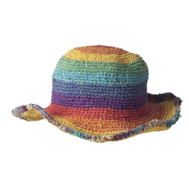 Hemp & Cotton Rainbow Wire Rim Hat