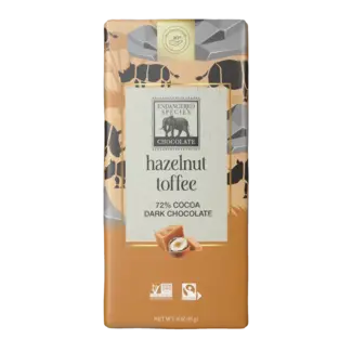 Endangered Species 72% Dark Chocolate Hazelnut Toffee 85g