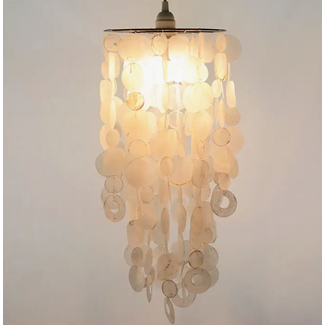 Indonesia Capiz Chime - White/Natural