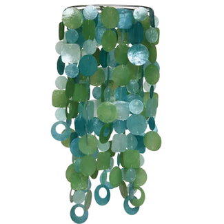 Indonesia Capiz Chime - Tide Pool Teal