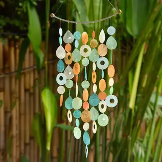 Indonesia Capiz Chime - Tropical Flowers