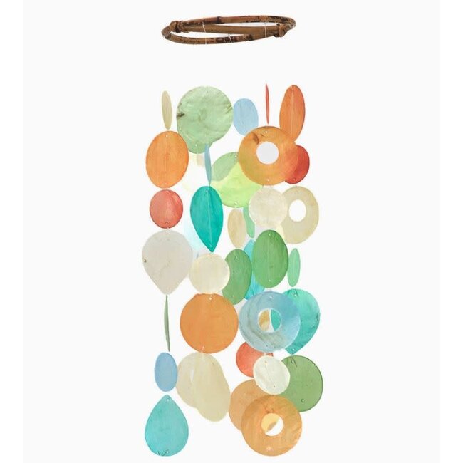 Capiz Chime - Tropical Flowers