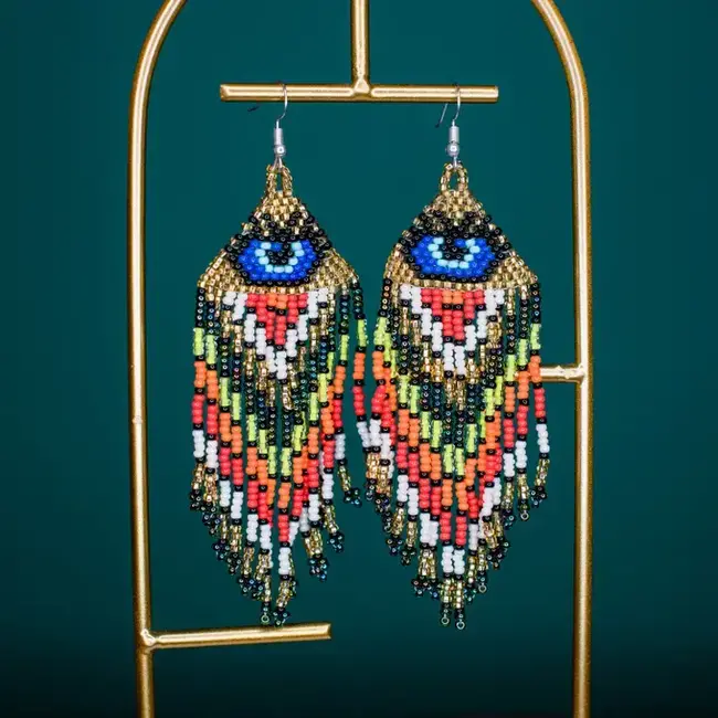 Evil Eye Fringe Earrings