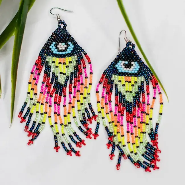 Evil Eye Fringe Earrings