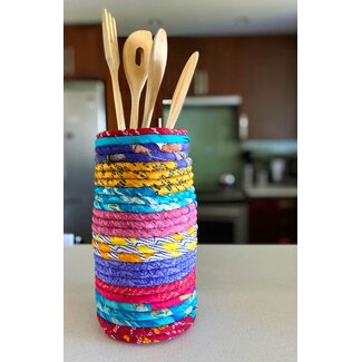 Nepal Sari Wrapped Coil Vase