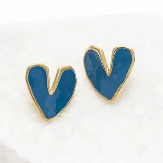 China Earrings  - Blue Heart of Freedom