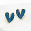 China Blue Heart of Freedom Earrings