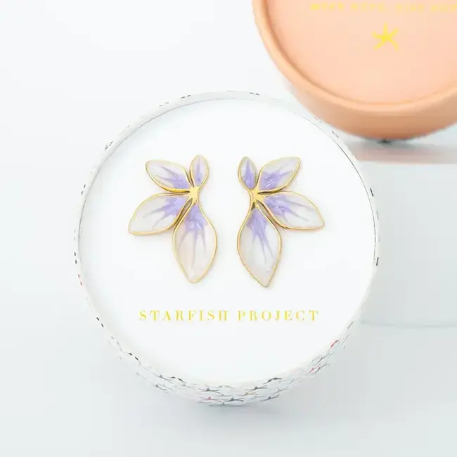 Flourish Lavender Leaf Earrings