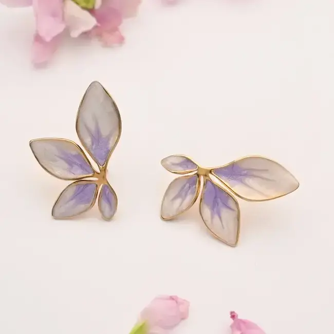 Flourish Lavender Leaf Earrings