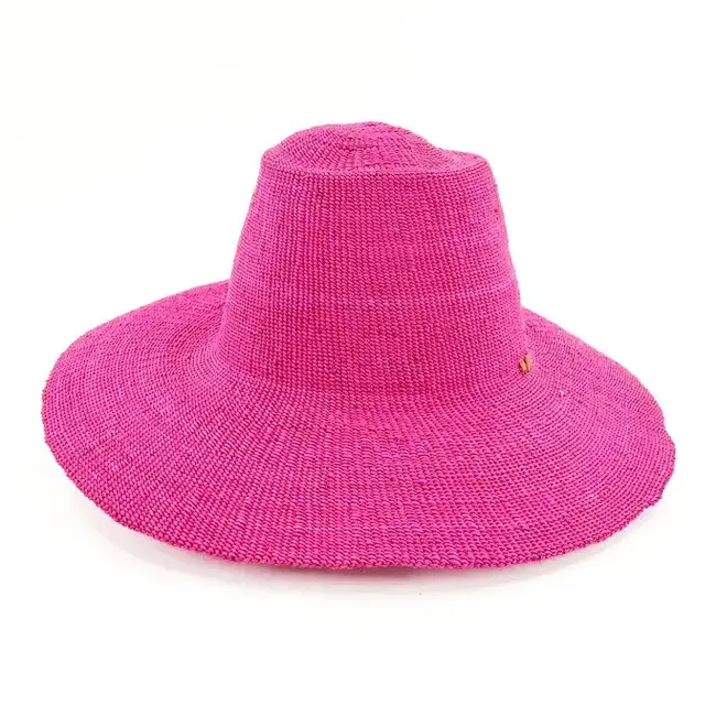 African Straw Sun Hat - Pink