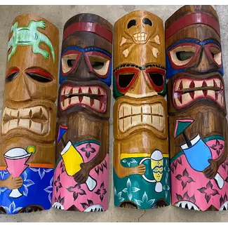 Indonesia Bamboo Tiki Mask - Large