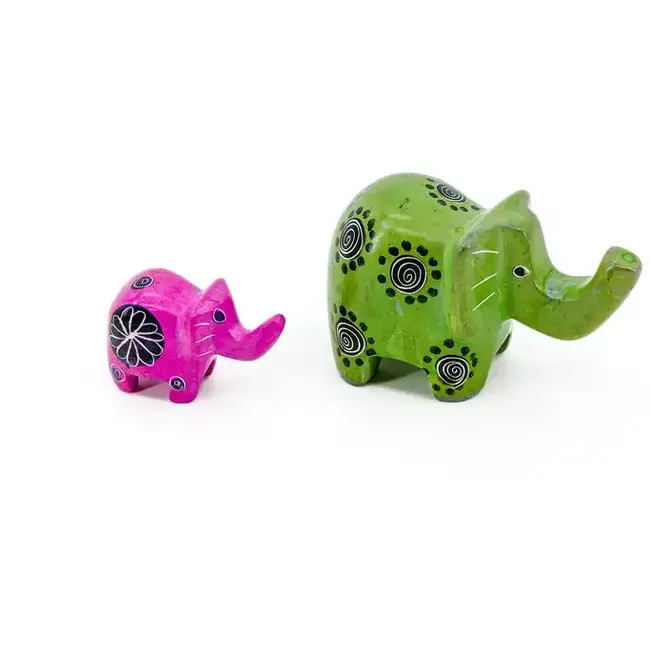 Soapstone Animal Figurine - Elephant 3"