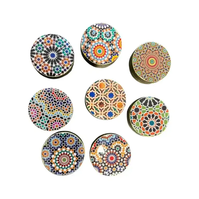 Round Brass Printed Box