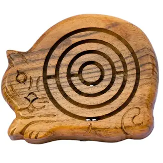 India Acacia Wood Labyrinth - Cat