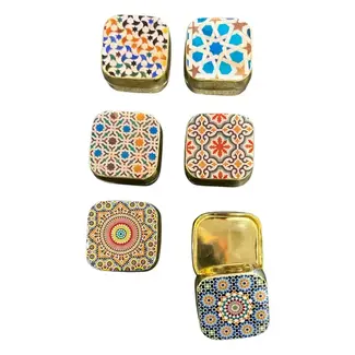 India Small Brass Printed Box