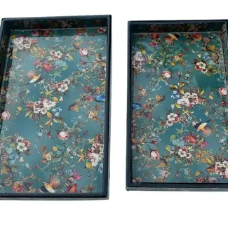 India Vanity Tray Floral Rectangle