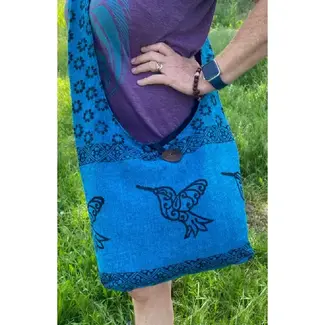 Nepal Blockprinted Cotton Bucket Bag