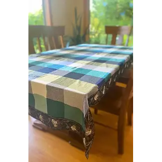 Nepal CLEARANCE Colourful Cotton Check Tablecloth (50x92)