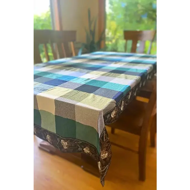 Colourful Cotton Check Tablecloth (50x92)