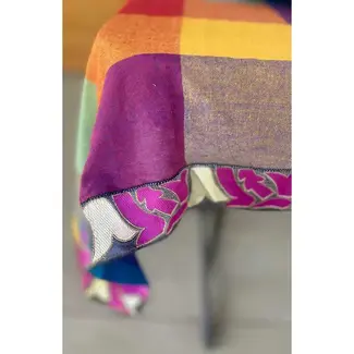 Nepal CLEARANCE Colourful Cotton Check Tablecloth (50x50)