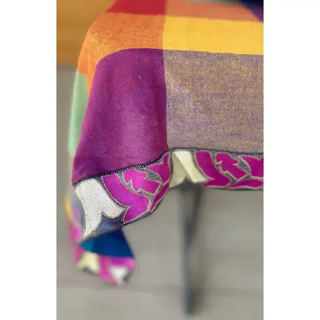 Square Colourful Cotton Check Tablecloth (50x50)