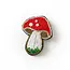 India Bala Mani Beaded Brooch Pin - Mushroom