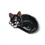 India Bala Mani Beaded Brooch Pin - Sleeping Cat