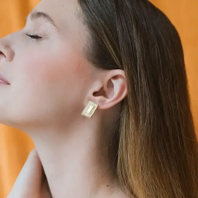 Bhavani Circle & Shield Stud Earrings - Set of 2