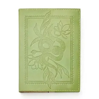 India Snake Embossed Green Leather Journal