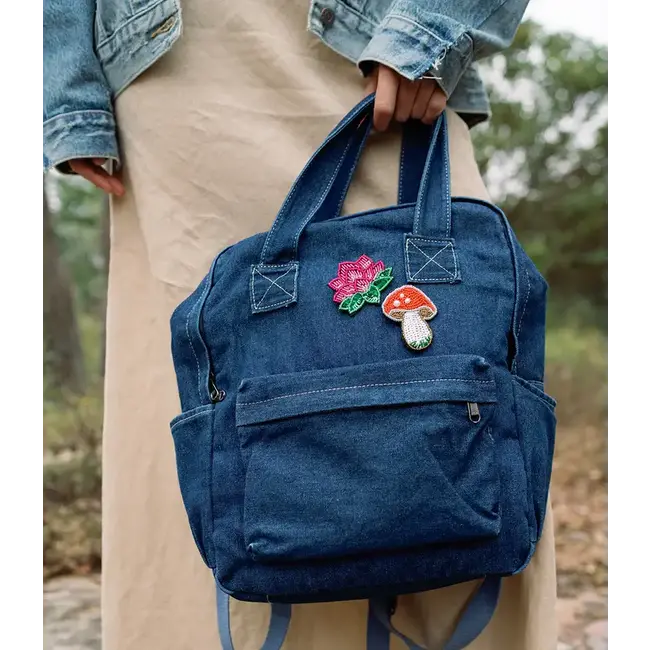 Bala Mani Beaded Brooch Pin - Mushroom