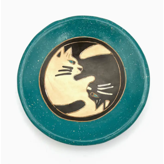 Yin Yang Cat Ceramic Ring Dish